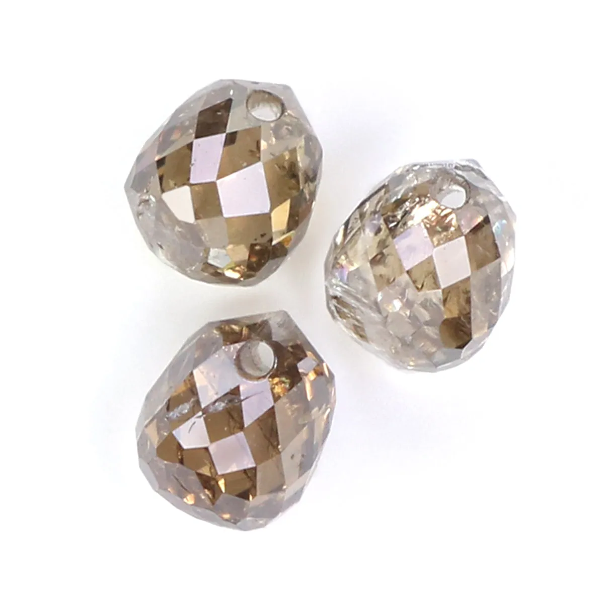 1.01 Ct Natural Loose Briolette Shape Diamond Brown Color Drop Diamond 3.70 MM Natural Loose Brown Color Briolette Rose Cut Diamond LQ9889