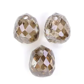 1.01 Ct Natural Loose Briolette Shape Diamond Brown Color Drop Diamond 3.70 MM Natural Loose Brown Color Briolette Rose Cut Diamond LQ9889