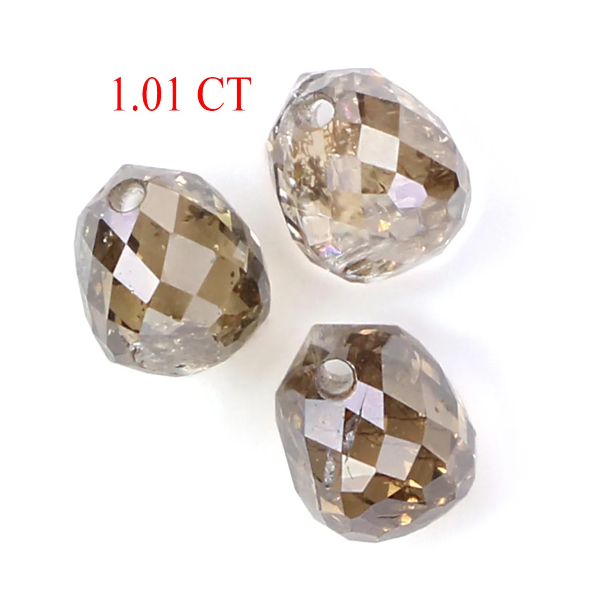 1.01 Ct Natural Loose Briolette Shape Diamond Brown Color Drop Diamond 3.70 MM Natural Loose Brown Color Briolette Rose Cut Diamond LQ9889
