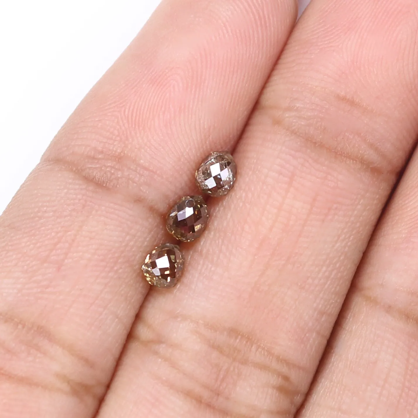1.01 Ct Natural Loose Briolette Shape Diamond Brown Color Drop Diamond 3.70 MM Natural Loose Brown Color Briolette Rose Cut Diamond LQ9889