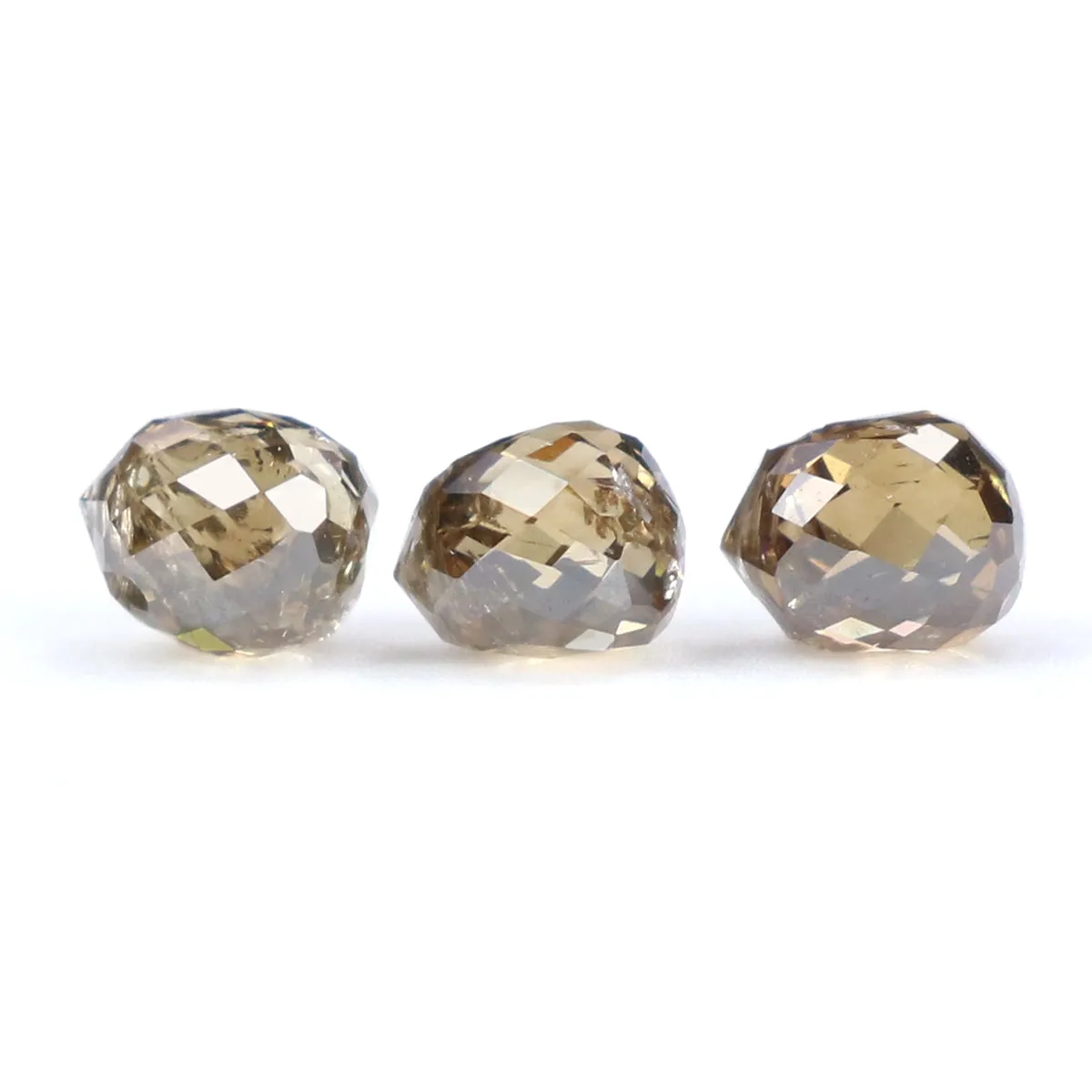 1.01 Ct Natural Loose Briolette Shape Diamond Brown Color Drop Diamond 3.70 MM Natural Loose Brown Color Briolette Rose Cut Diamond LQ9889