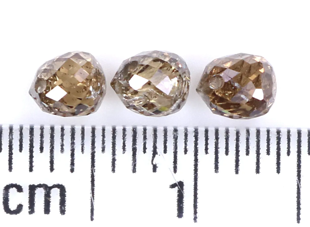 1.01 Ct Natural Loose Briolette Shape Diamond Brown Color Drop Diamond 3.70 MM Natural Loose Brown Color Briolette Rose Cut Diamond LQ9889