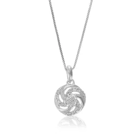 1/12 cttw Lab Grown Diamond Circle Pendant Necklace .925 Sterling Silver 2/5 Inch With 18 Inch Chain