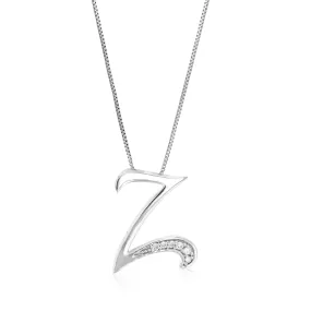1/20 cttw Round 6 Stones Lab Grown Diamond Pendant Necklace .925 Sterling Silver 1/2 Inch With 18 Inch Chain