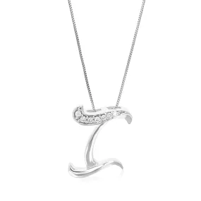 1/20 cttw Round Cut 7 Stones Lab Grown Diamond Pendant Necklace .925 Sterling Silver 1/2 Inch With 18 Inch Chain