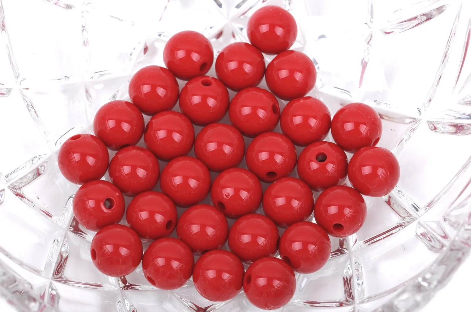 12mm RED Acrylic Bubblegum Beads, package of 30 beads,  bac0327