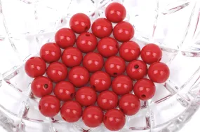 12mm RED Acrylic Bubblegum Beads, package of 30 beads,  bac0327