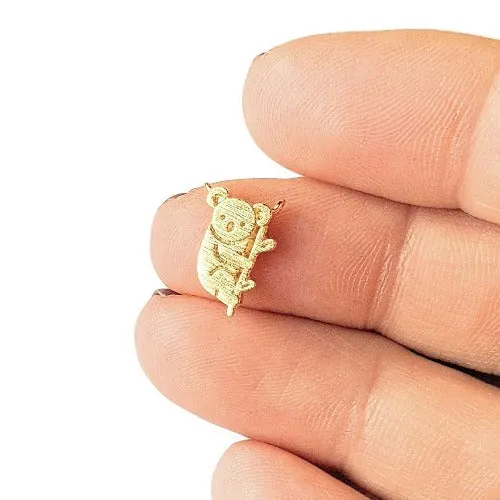 14k Brushed Gold Koala Charm