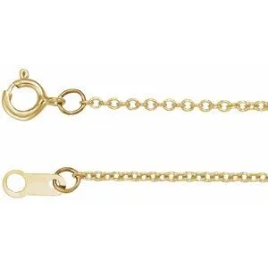 14K White 1 mm Cable 16" Chain