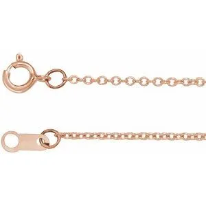 14K White 1 mm Cable 16" Chain