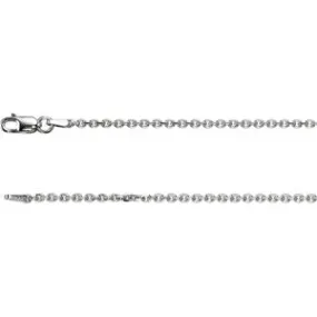 14K White 1.75mm Solid Diamond-Cut Cable 24" Chain