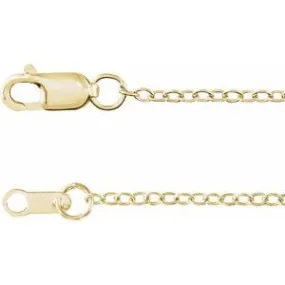 14K Yellow 1.3 mm Adjustable Cable 16-18" Chain