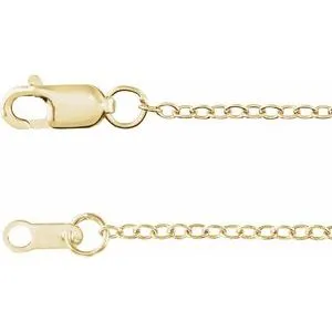 14K Yellow 1.3 mm Adjustable Cable 16-18" Chain