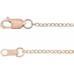 14K Yellow 1.3 mm Adjustable Cable 16-18" Chain
