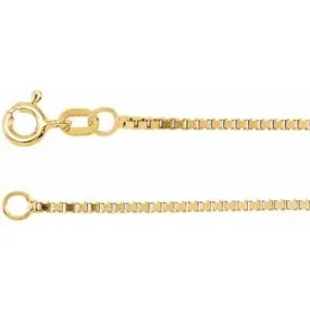 14K Yellow 1.3 mm Diamond-Cut Box 24" Chain