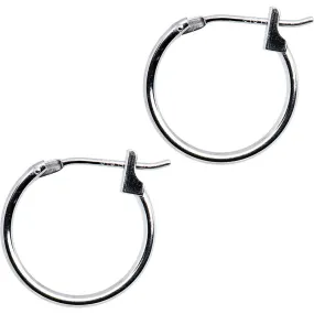14KT White Gold 1.5mm 9/16 Inch Hoop Earrings