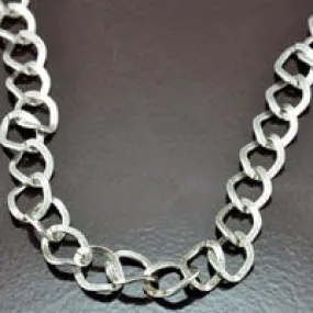 17in Antiqued Classic Silver Curb Chain Necklace, ea