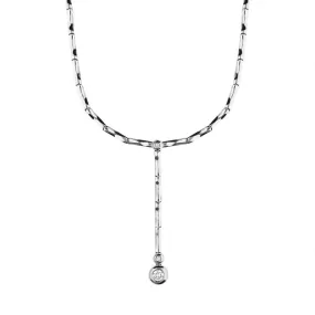 18ct White Gold Diamond Bar Drop Colarette D