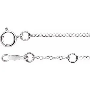 18K White 1.3 mm Cable 18" Chain