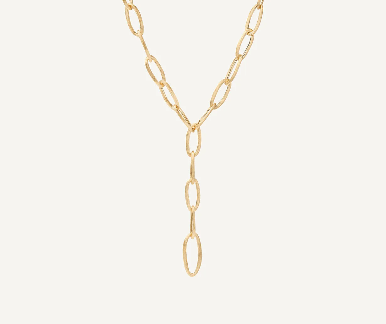 18K Yellow Gold Convertible Oval Link Lariat