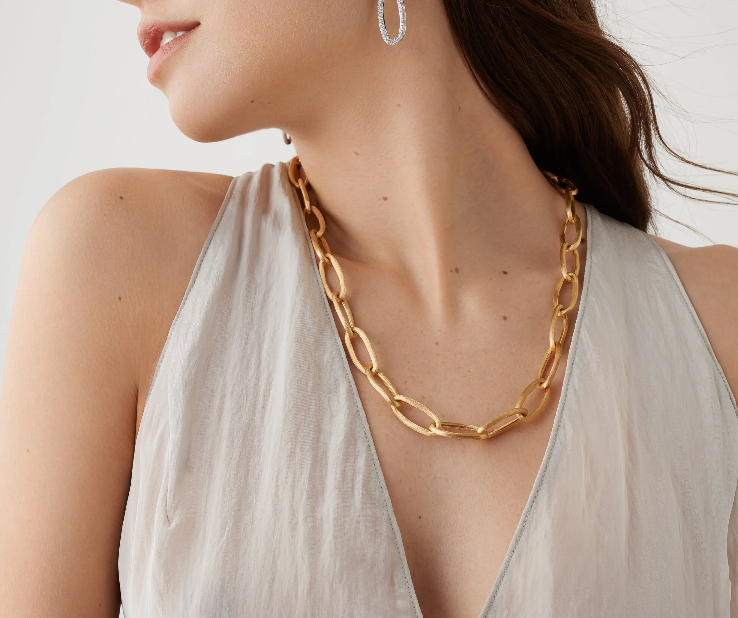 18K Yellow Gold Convertible Oval Link Lariat