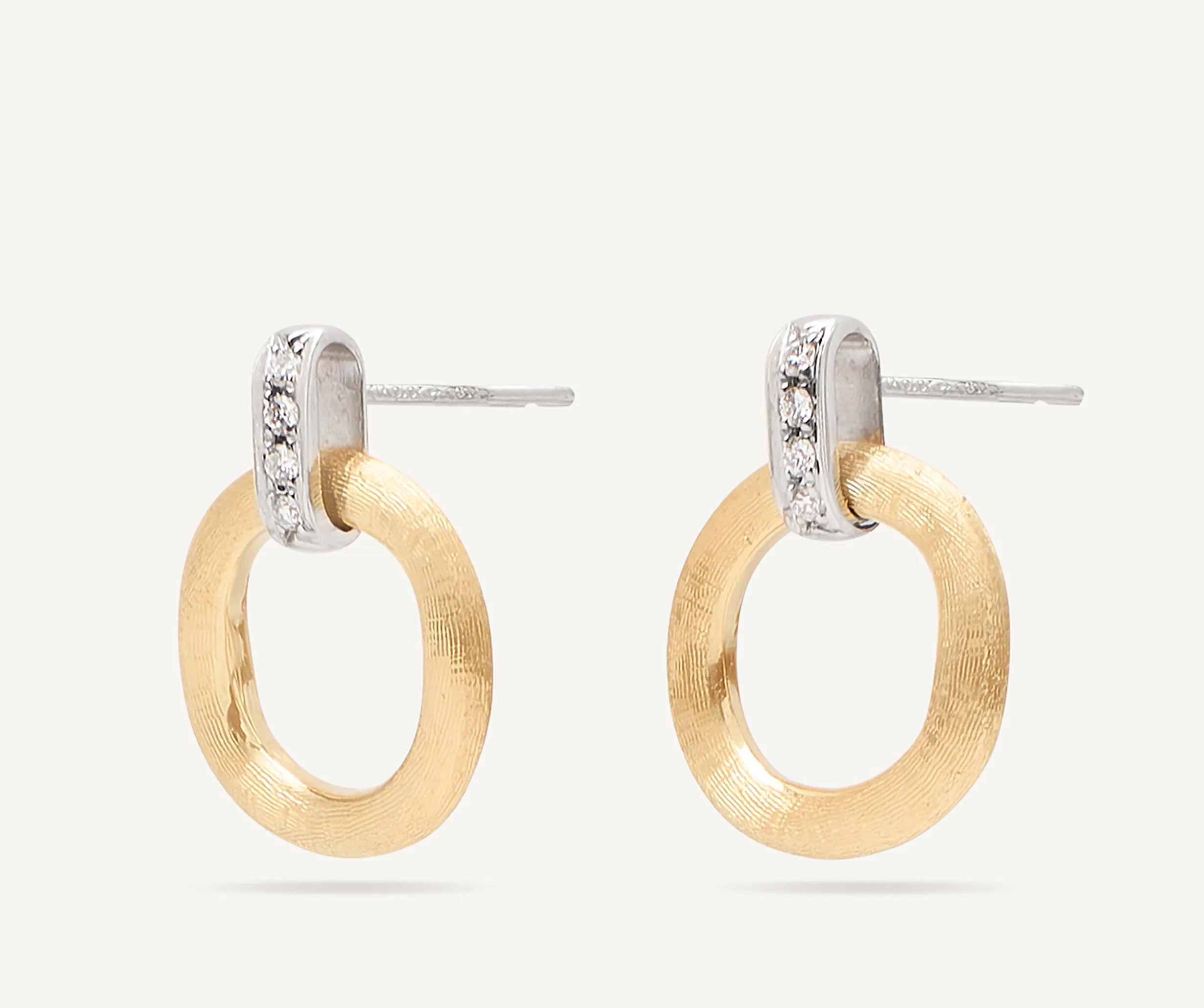 18K Yellow Gold Drop Earrings With Diamonds