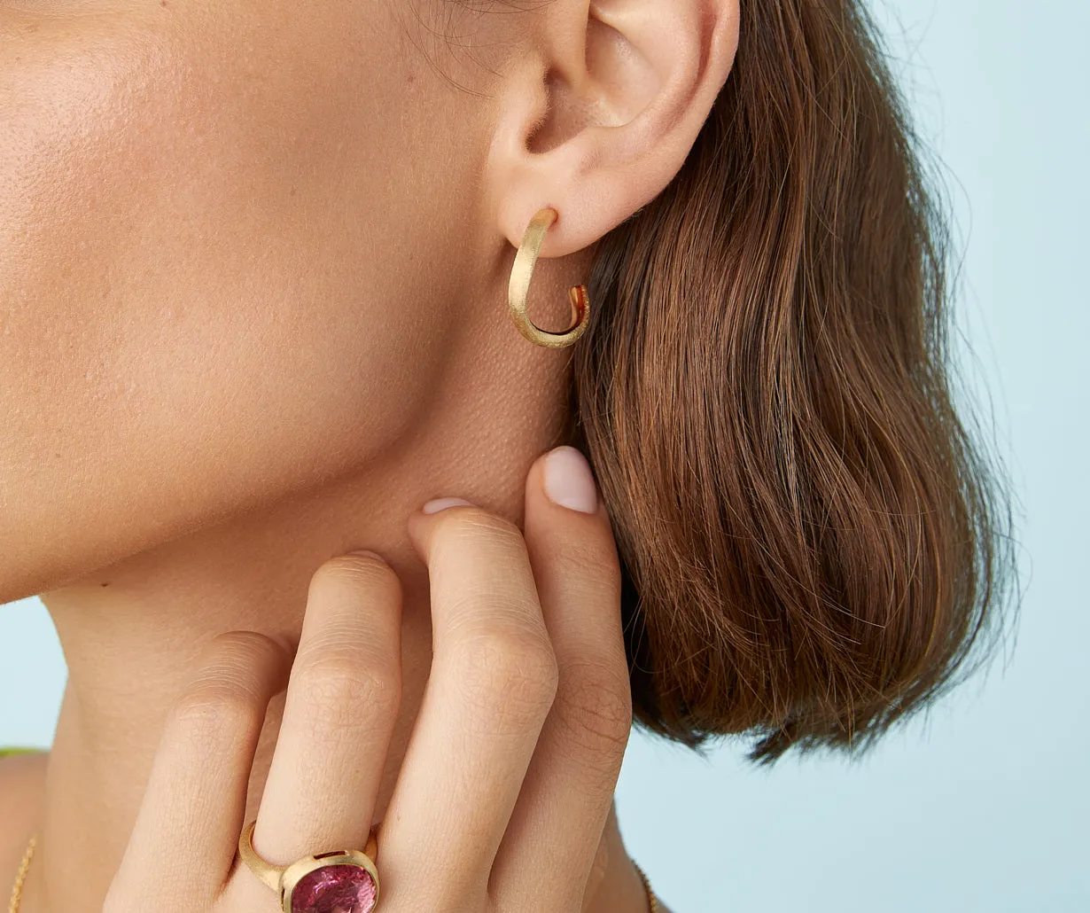 18K Yellow Gold Hoop Earrings