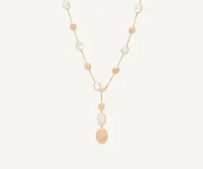 18K Yellow Gold Mother of Pearl & Gold Lariat
