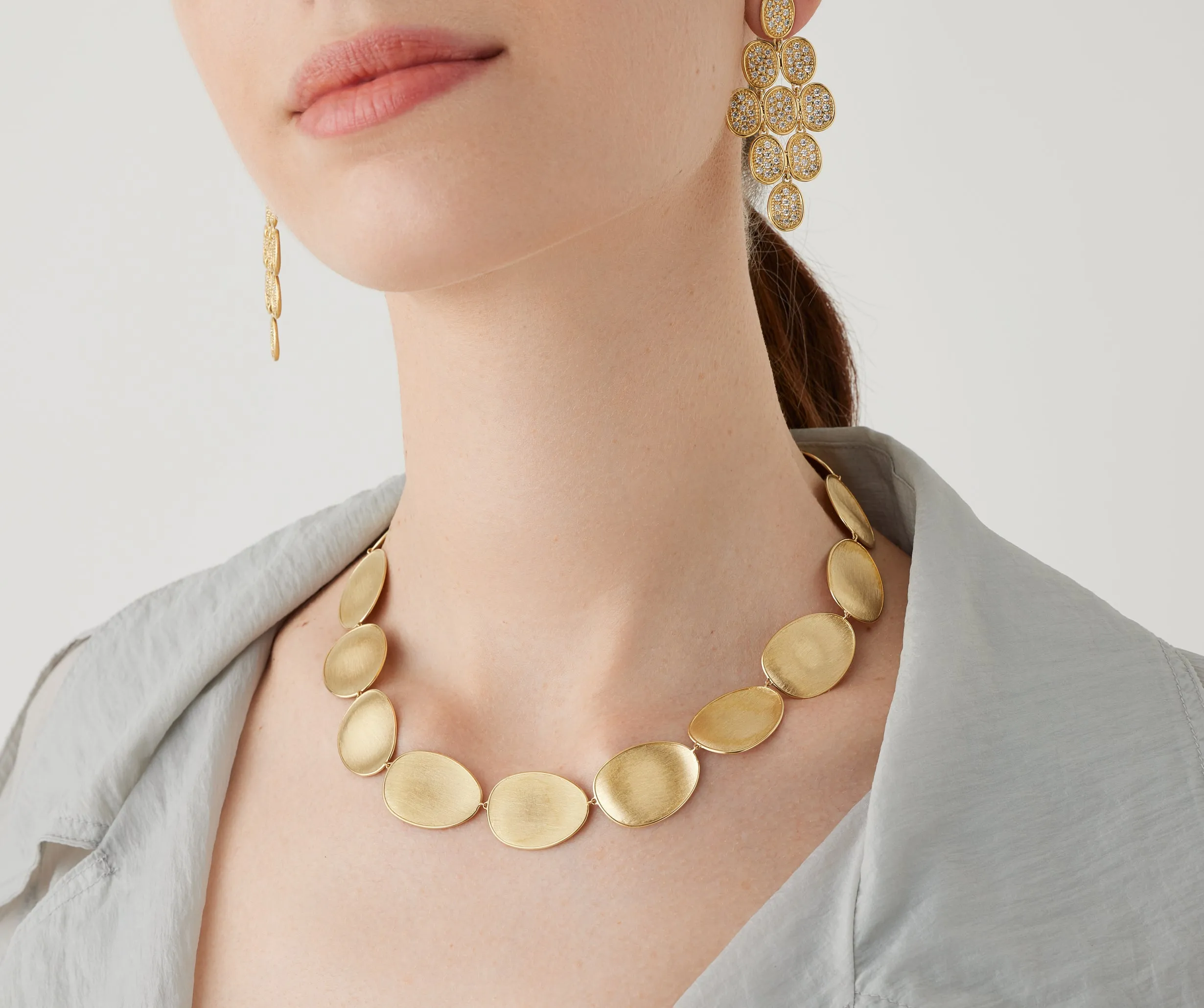 18K Yellow Gold Petal Collar Necklace