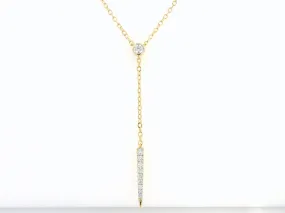 18K Yellow Gold Y-Drop Diamond Necklace for Women
