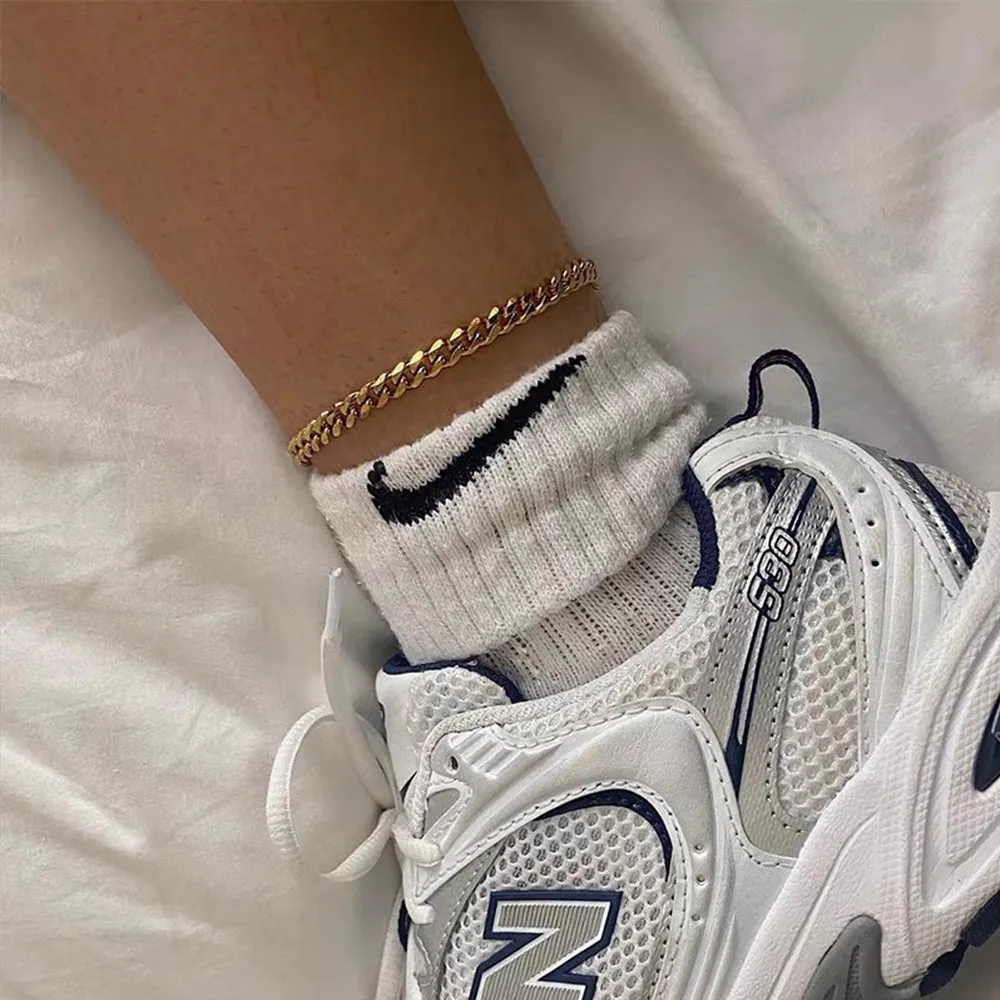 4MM 316L Stainless Steel Cuban Chain Anklets For Men
