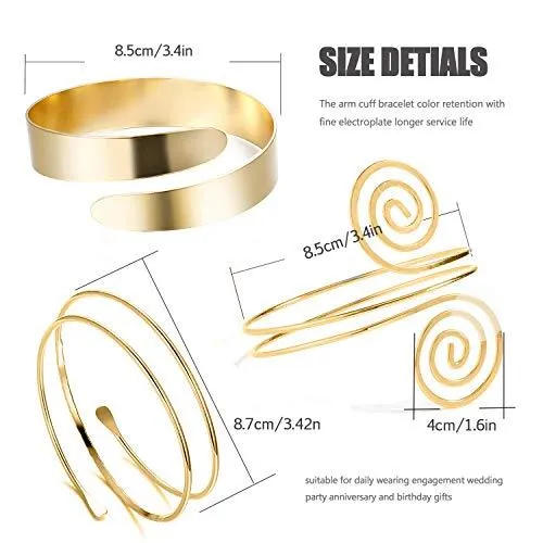 6Pcs Arm Cuff Upper Arm Band Cuff Bracelet Bangle for Women