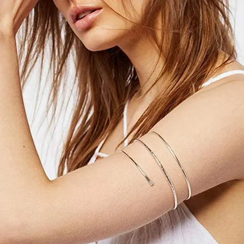6Pcs Arm Cuff Upper Arm Band Cuff Bracelet Bangle for Women
