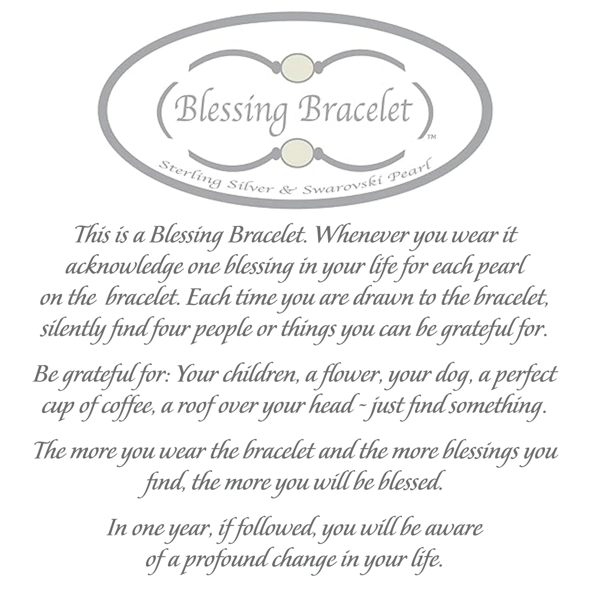 8mm Crystal White Pearl Blessing Bracelet - Silver Links