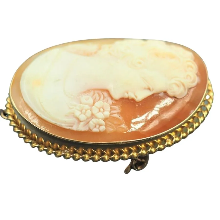 9ct Yellow Gold Cameo Brooch/Pendant