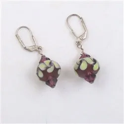 Amethyst Handmade Artisan Bead  & Silver Earrings