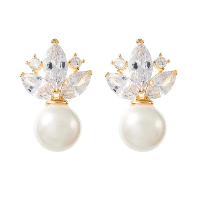 Amélie George Harper Contemporary Bridal Earrings, Gold
