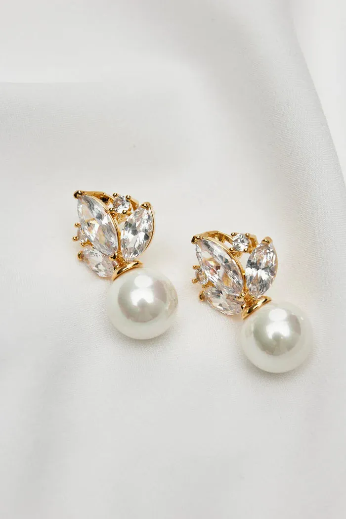 Amélie George Harper Contemporary Bridal Earrings, Gold