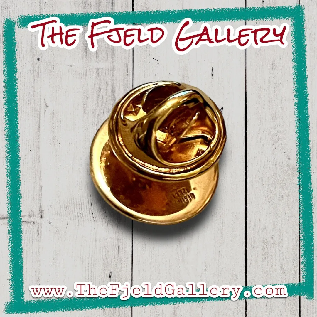 Antique 12k GF Green & Black Male Cameo Pin