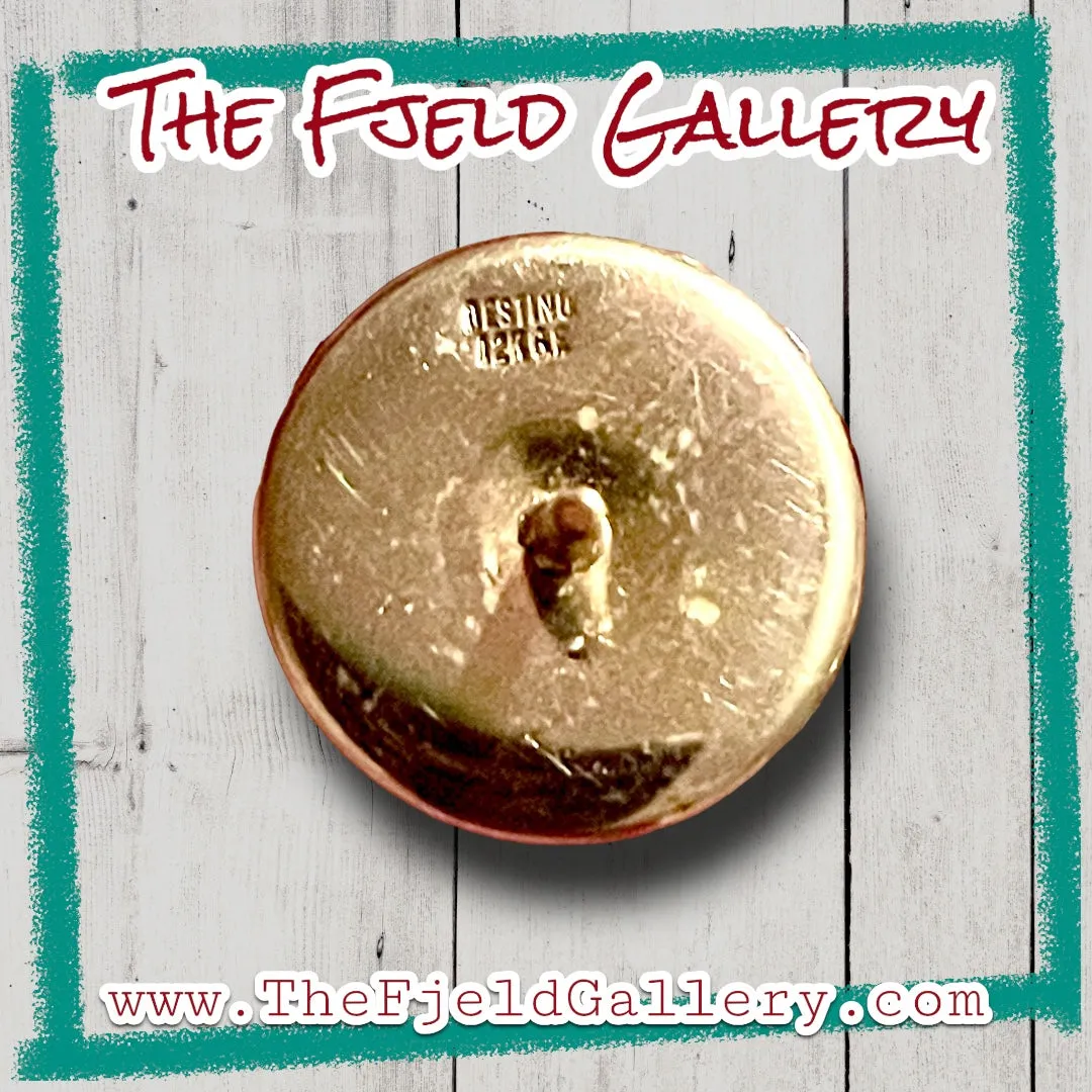 Antique 12k GF Green & Black Male Cameo Pin