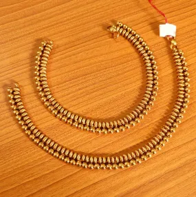 ANTIQUE GOLD PLATED POLKI ANKLETS