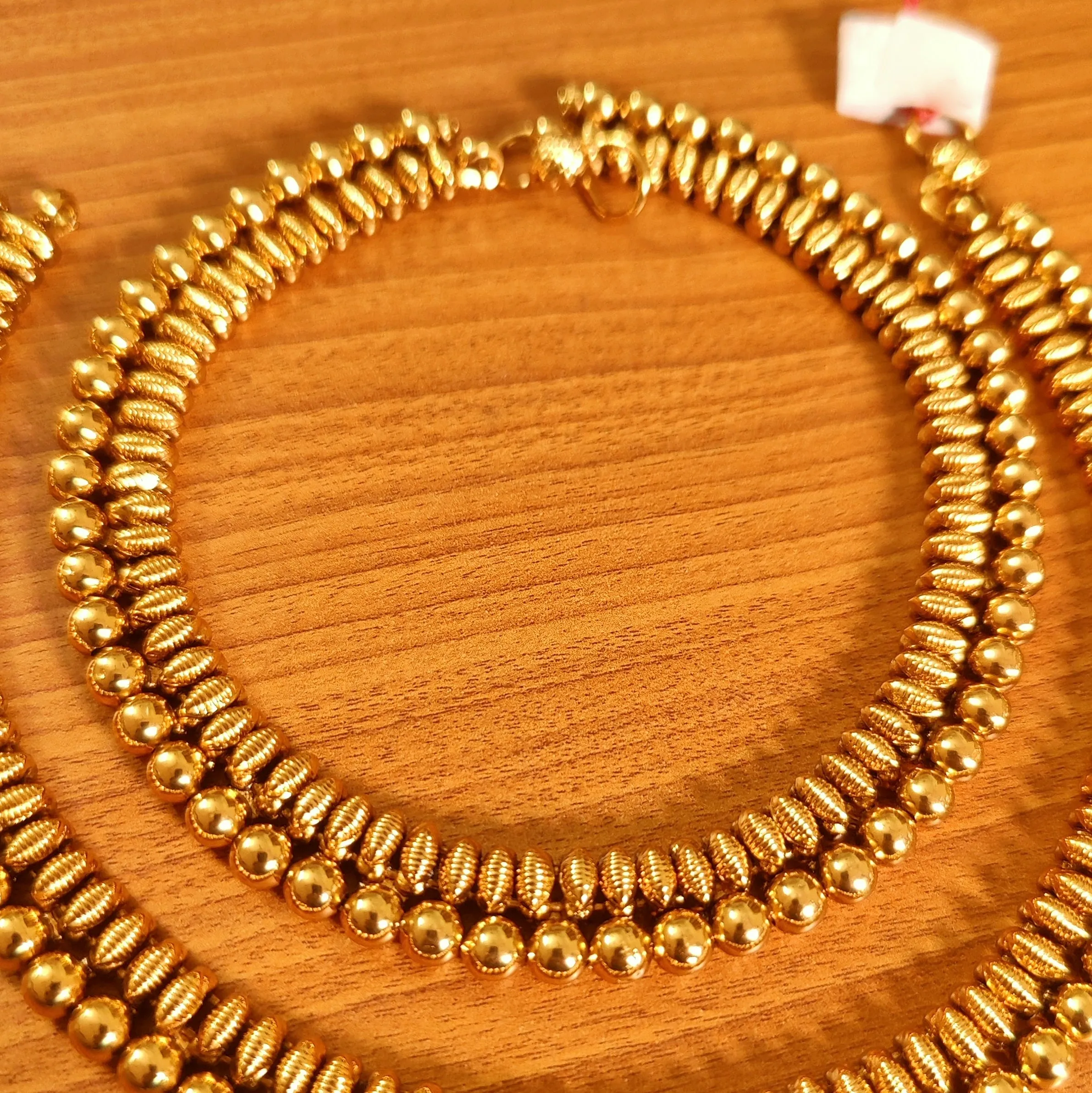 ANTIQUE GOLD PLATED POLKI ANKLETS