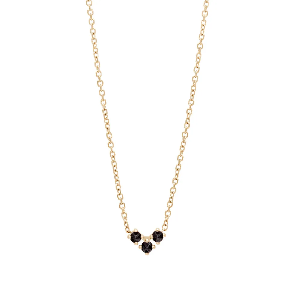 Bea Arrow Necklace - Yellow Gold & Black Diamond