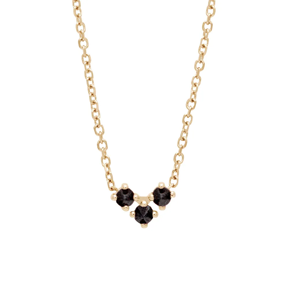 Bea Arrow Necklace - Yellow Gold & Black Diamond