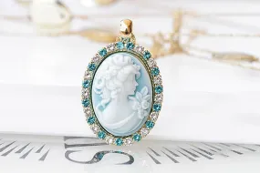 BLUE CAMEO PENDANT