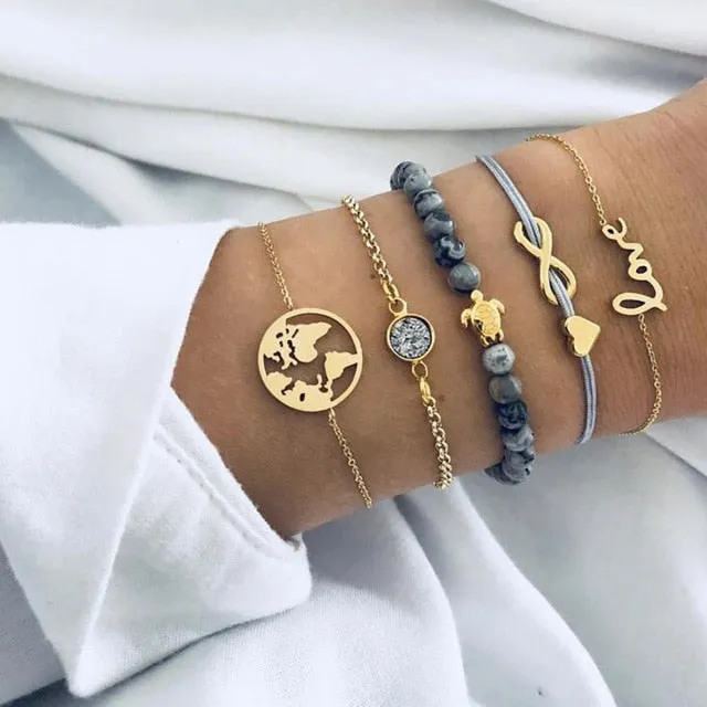 Bohemian Black Beaded Bracelets
