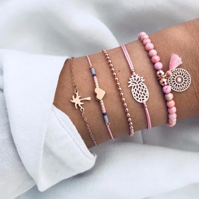 Bohemian Black Beaded Bracelets