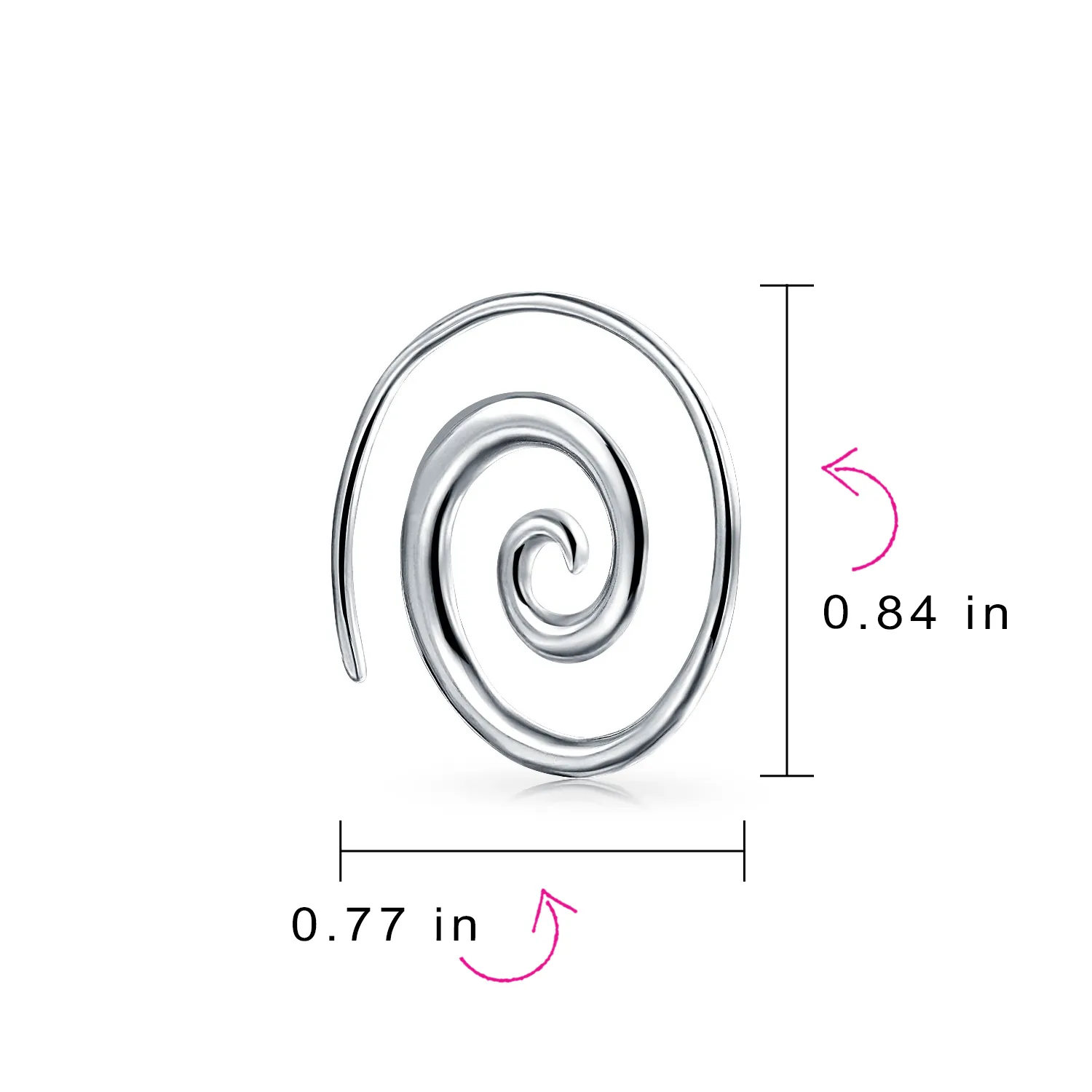 Boho Geometric Tribal Hoop Huggie Earrings in Sterling Silver