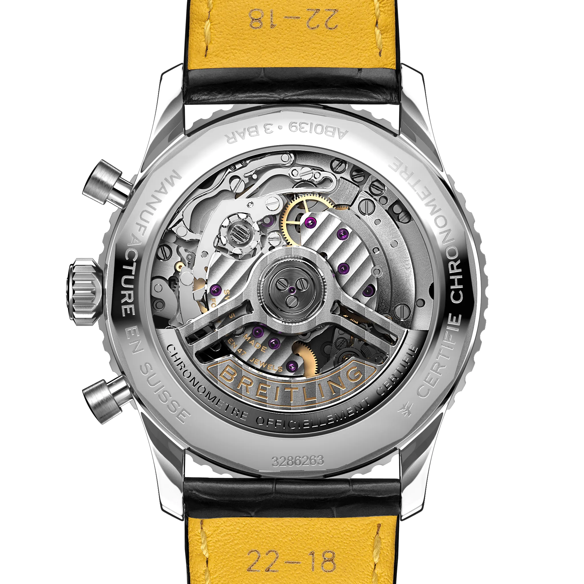 BRT Watch Navitimer B1 Chronograph 41 Black Croc Folding Clasp