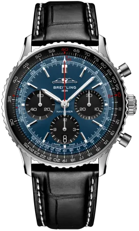 BRT Watch Navitimer B1 Chronograph 41 Black Croc Folding Clasp